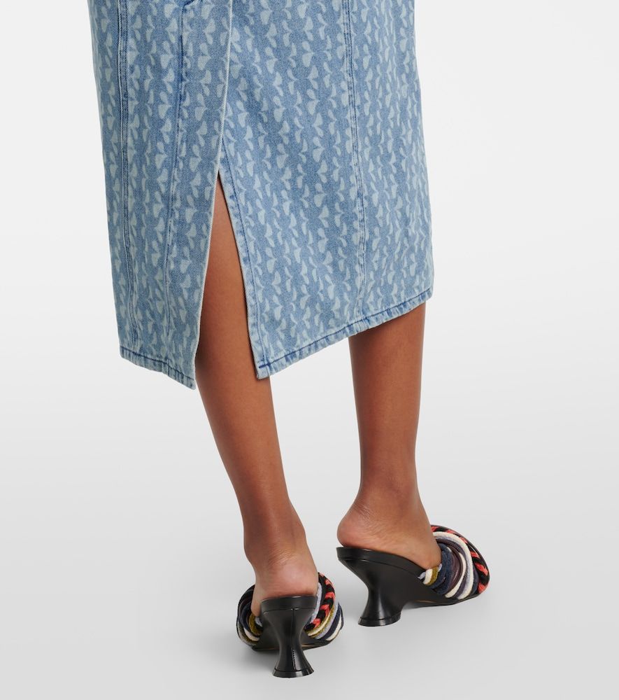 Abito midi in denim con stampa - Dries Van Noten - Modalova