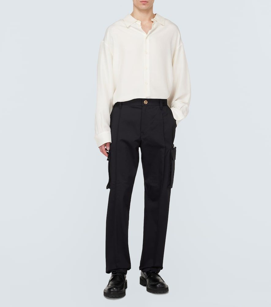 Pantalones cargo de gabardina de algodón - Versace - Modalova