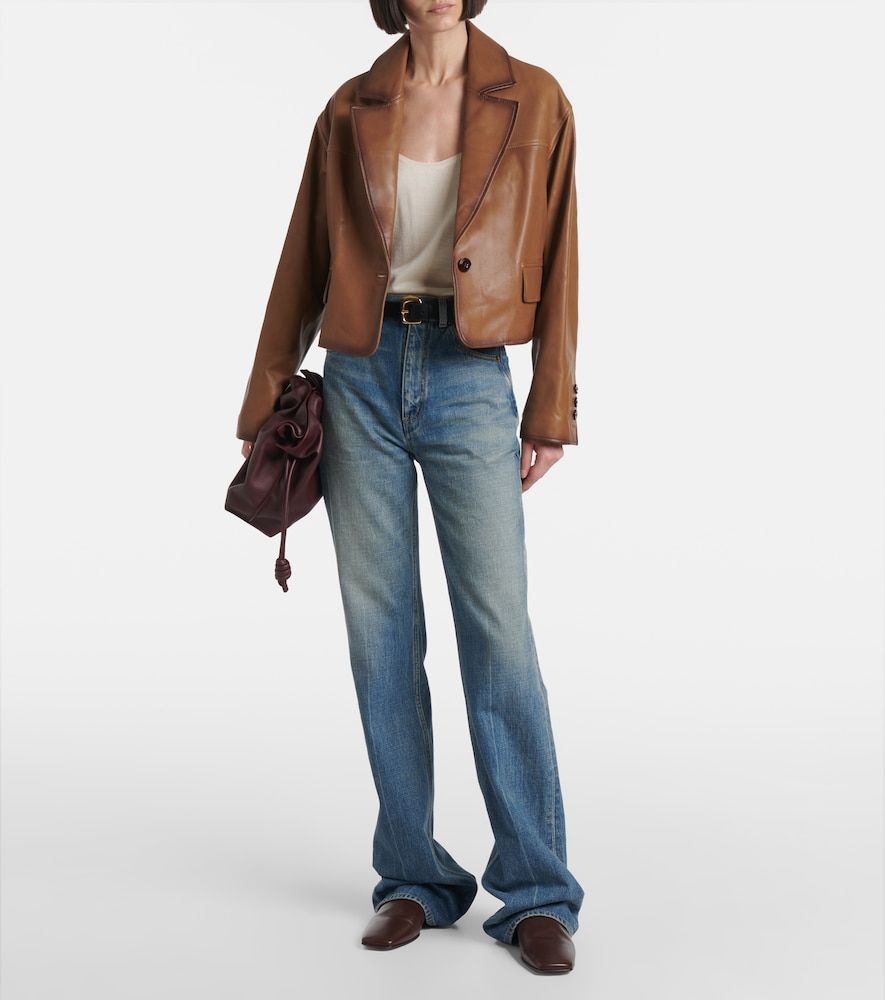 Chaqueta cropped de piel - Dorothee Schumacher - Modalova
