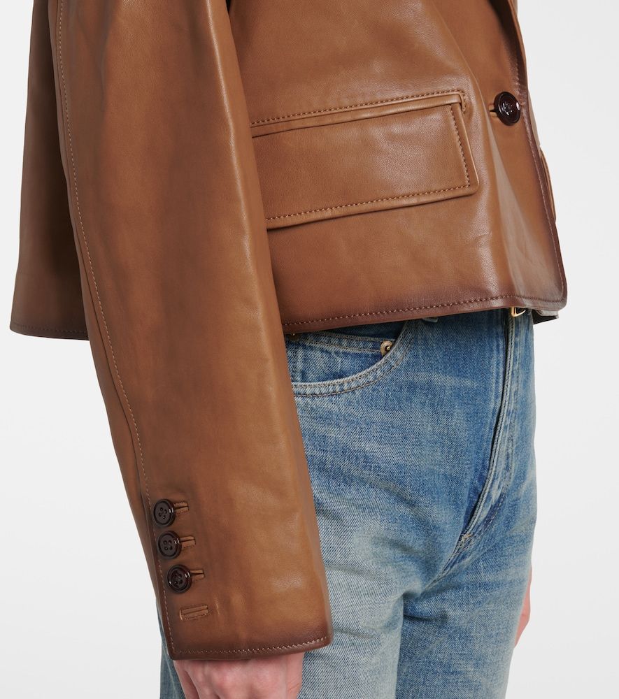 Chaqueta cropped de piel - Dorothee Schumacher - Modalova