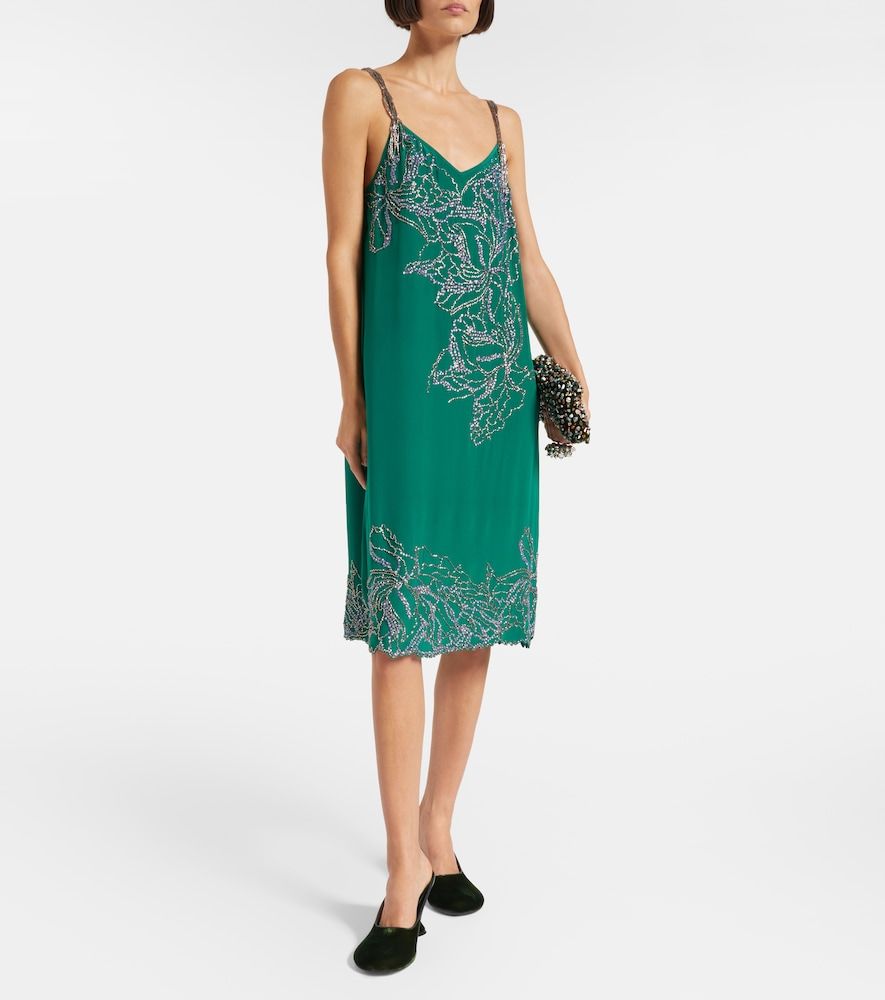 Abito sottoveste in seta con perline - Dries Van Noten - Modalova