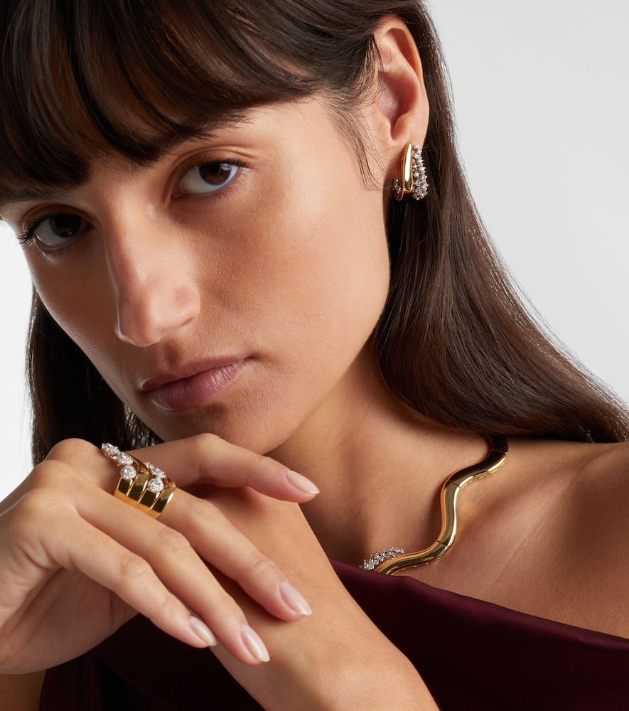 Pendientes Golden Strada de oro blanco y amarillo de 18 ct con diamantes - Yeprem - Modalova