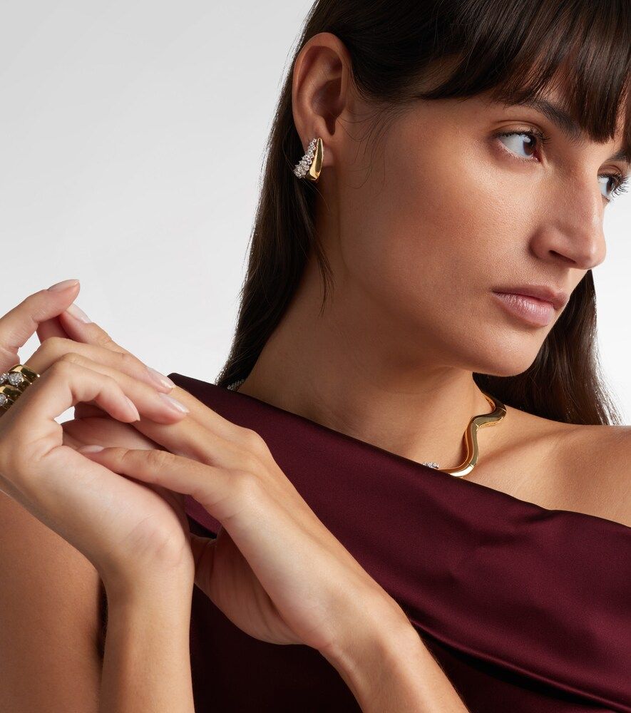 Orecchini Golden Strada in bianco e giallo 18kt con diamanti - Yeprem - Modalova