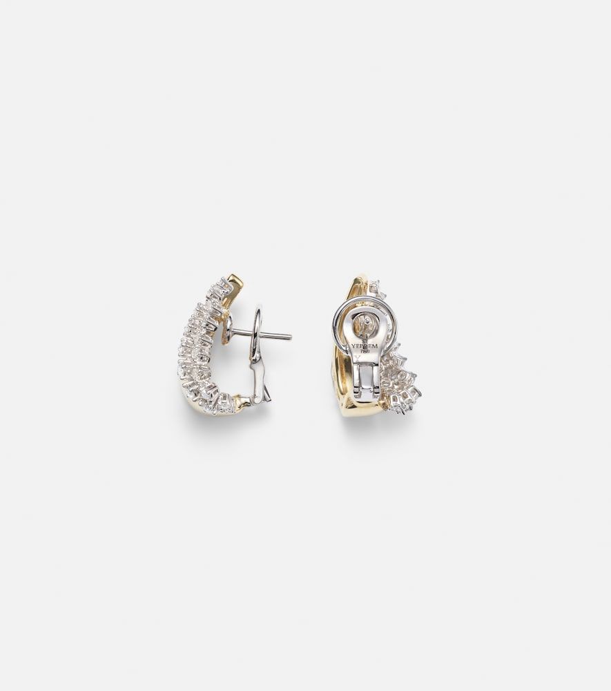 Orecchini Golden Strada in bianco e giallo 18kt con diamanti - Yeprem - Modalova