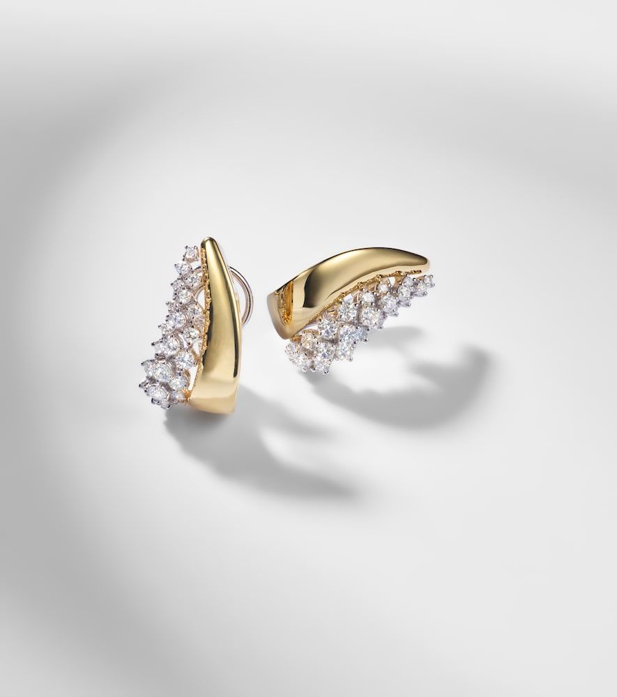 Pendientes Golden Strada de oro blanco y amarillo de 18 ct con diamantes - Yeprem - Modalova
