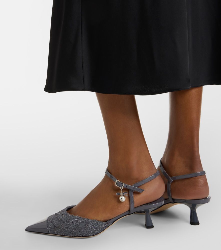 Aren tweed and leather slingback pumps - Jimmy Choo - Modalova