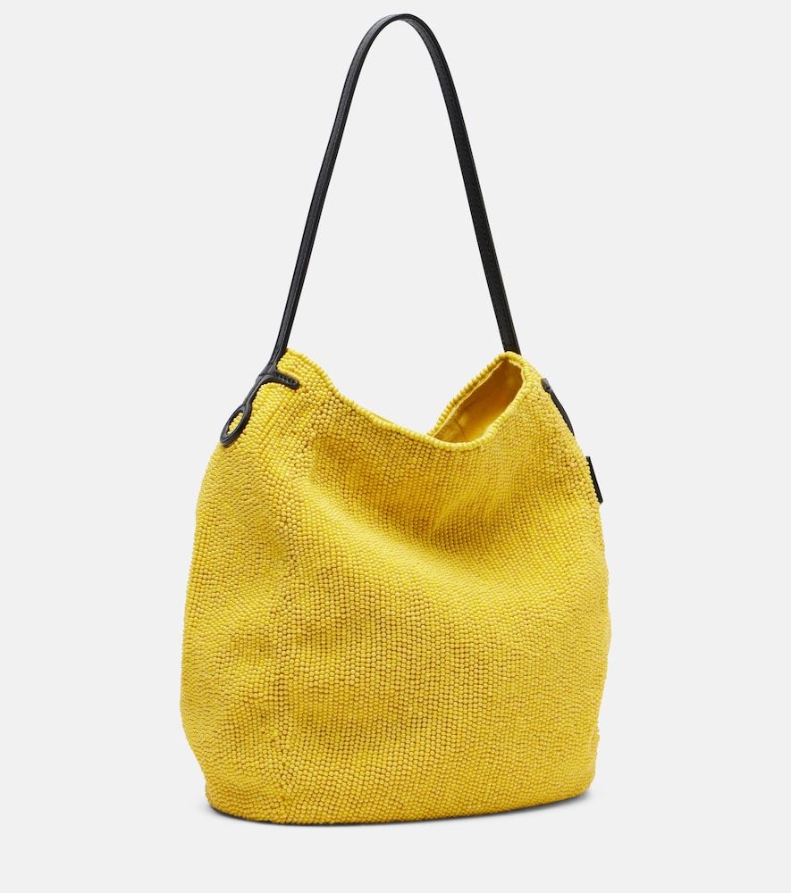 Bulb Small beaded leather-trimmed shoulder bag - JW Anderson - Modalova