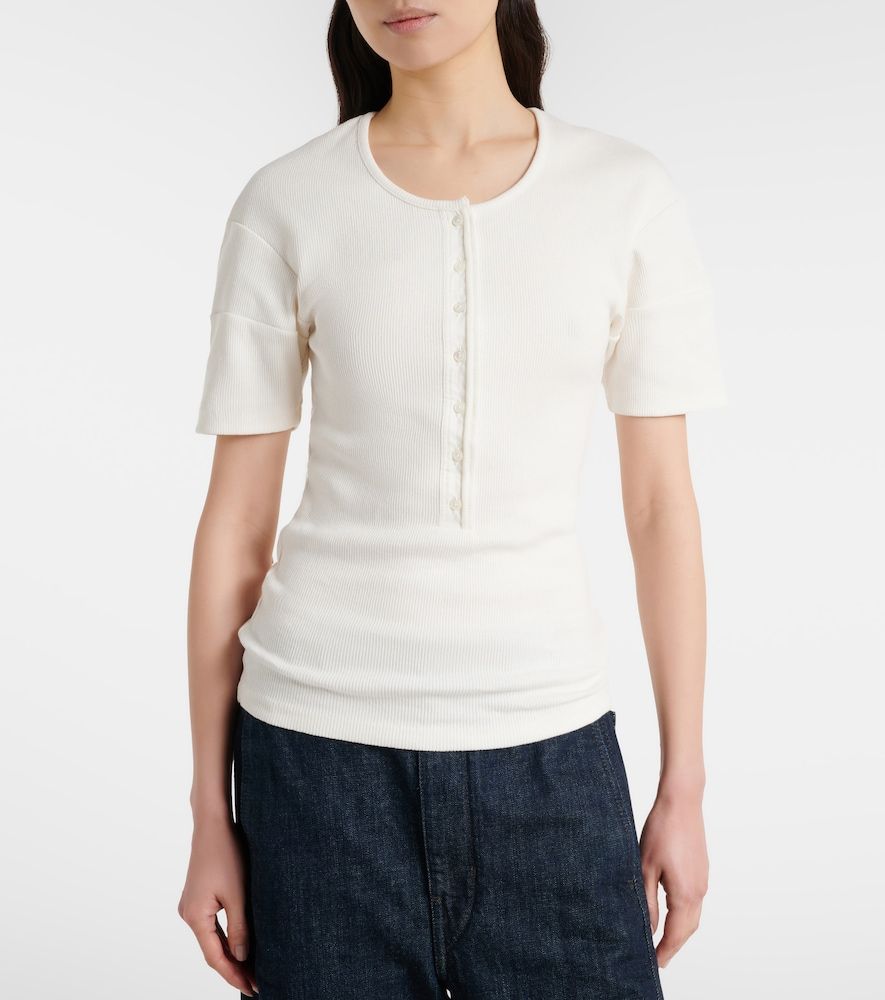 Camiseta con botones de jersey de algodón y lino - Lemaire - Modalova