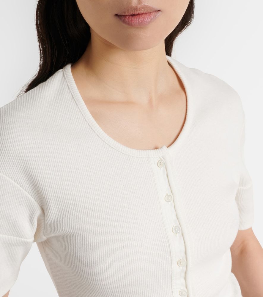 Camiseta con botones de jersey de algodón y lino - Lemaire - Modalova