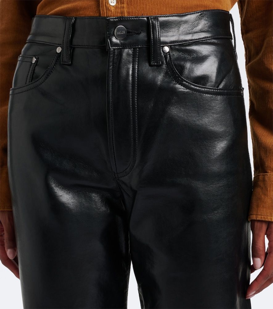 Lana leather-blend straight pants - Agolde - Modalova