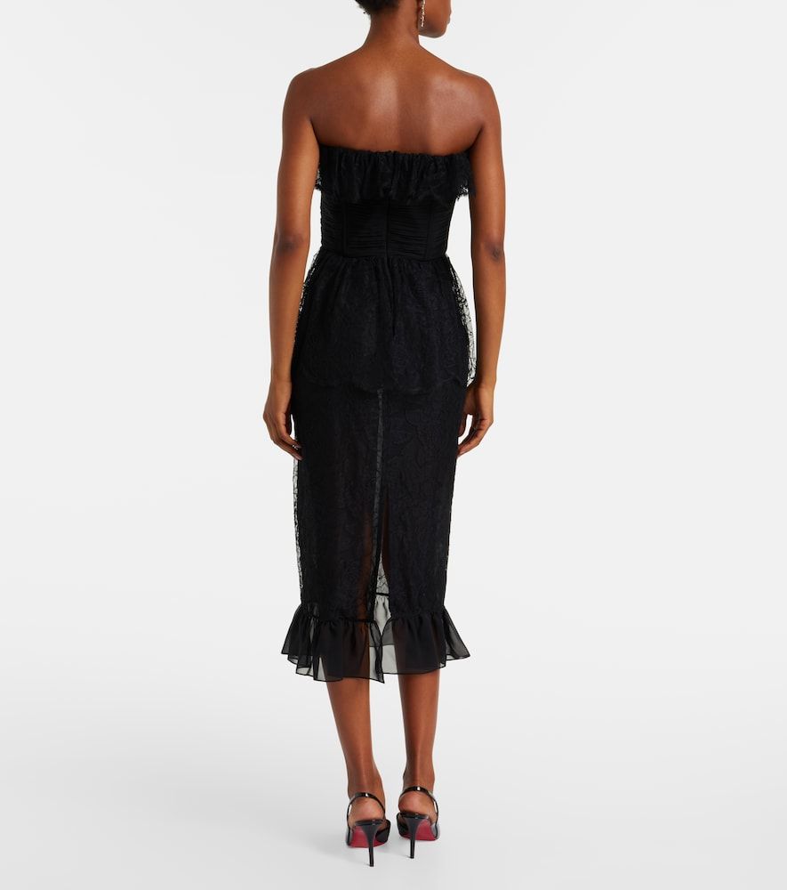 Lace and silk georgette bustier dress - Alessandra Rich - Modalova