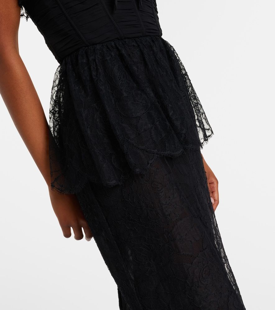 Lace and silk georgette bustier dress - Alessandra Rich - Modalova