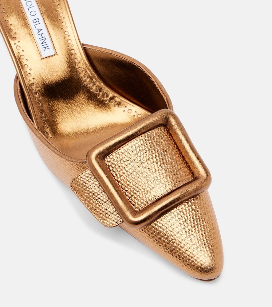 Mules Maysale 50 aus Metallic-Leder - Manolo Blahnik - Modalova