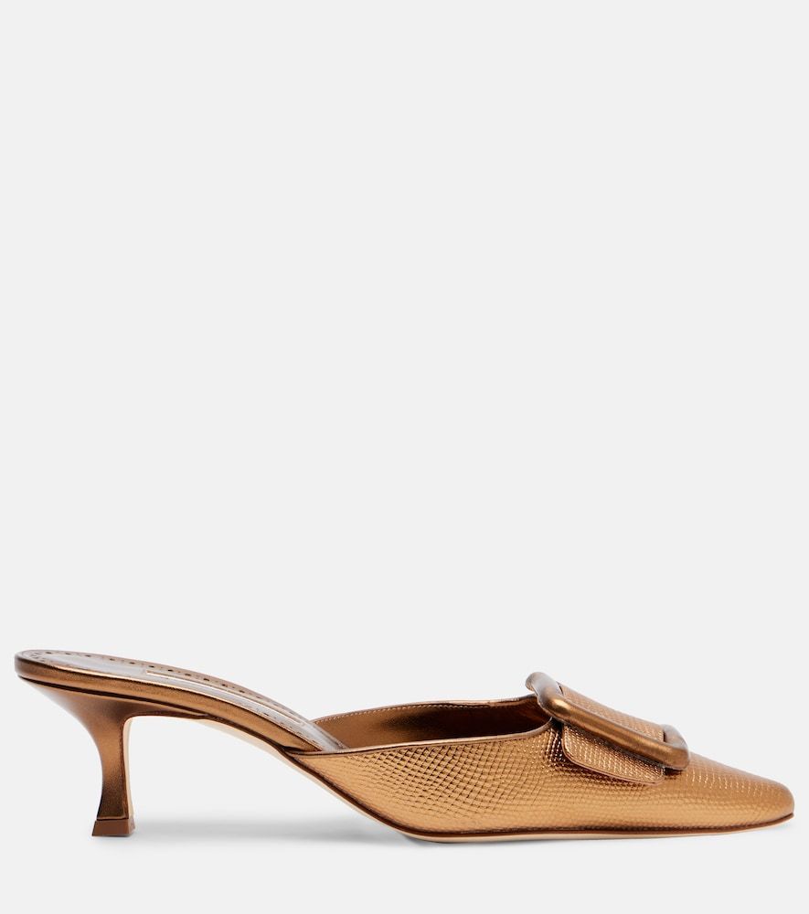 Mules Maysale 50 aus Metallic-Leder - Manolo Blahnik - Modalova