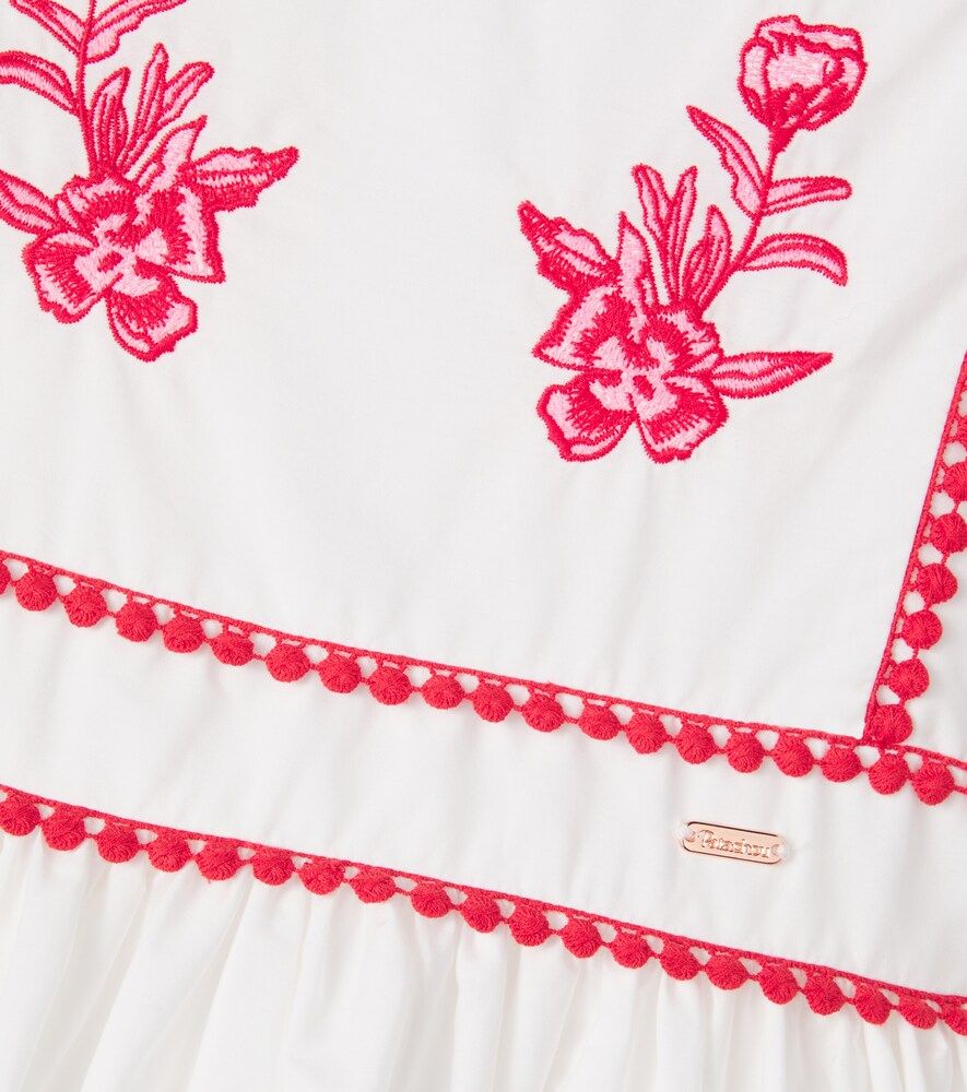 Vestido de algodón con bordado floral - Patachou - Modalova