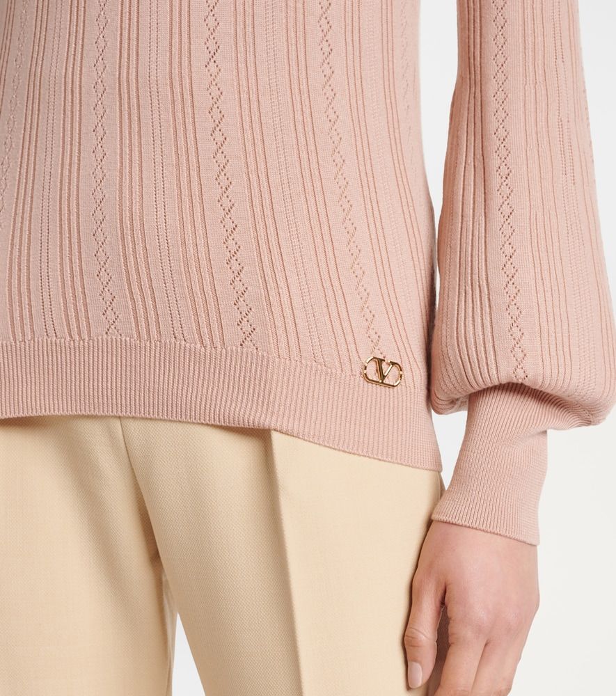 Jersey de pointelle de lana virgen - Valentino - Modalova
