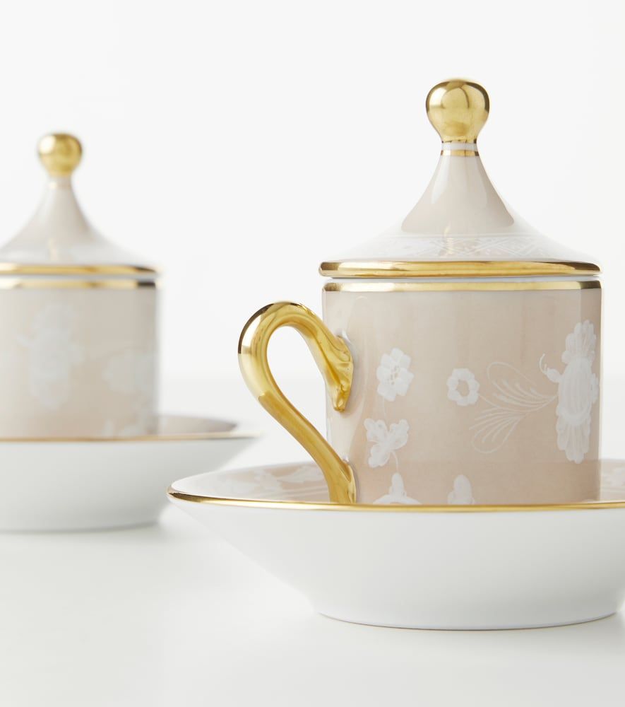 Set de 2 tazas de café, tapas y platillos Oriente Italiano - Ginori 1735 - Modalova