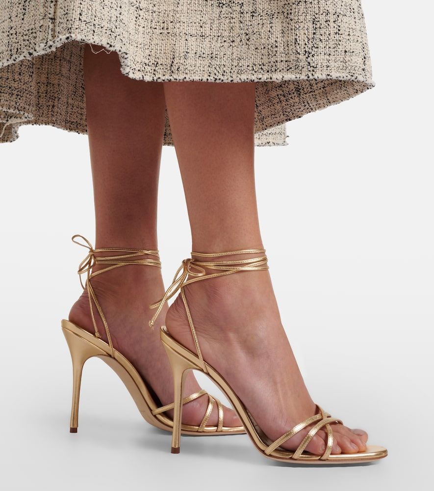Sandalen Leva 105 aus Metallic-Leder - Manolo Blahnik - Modalova