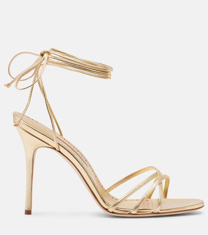 Sandalen Leva 105 aus Metallic-Leder - Manolo Blahnik - Modalova