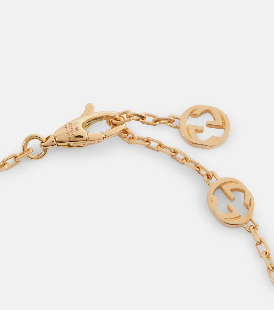 Collar Interlocking G de oro de 18 ct con ónix y diamantes - Gucci - Modalova