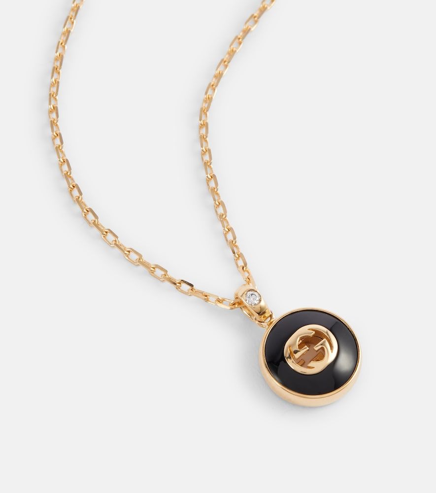 Collar Interlocking G de oro de 18 ct con ónix y diamantes - Gucci - Modalova