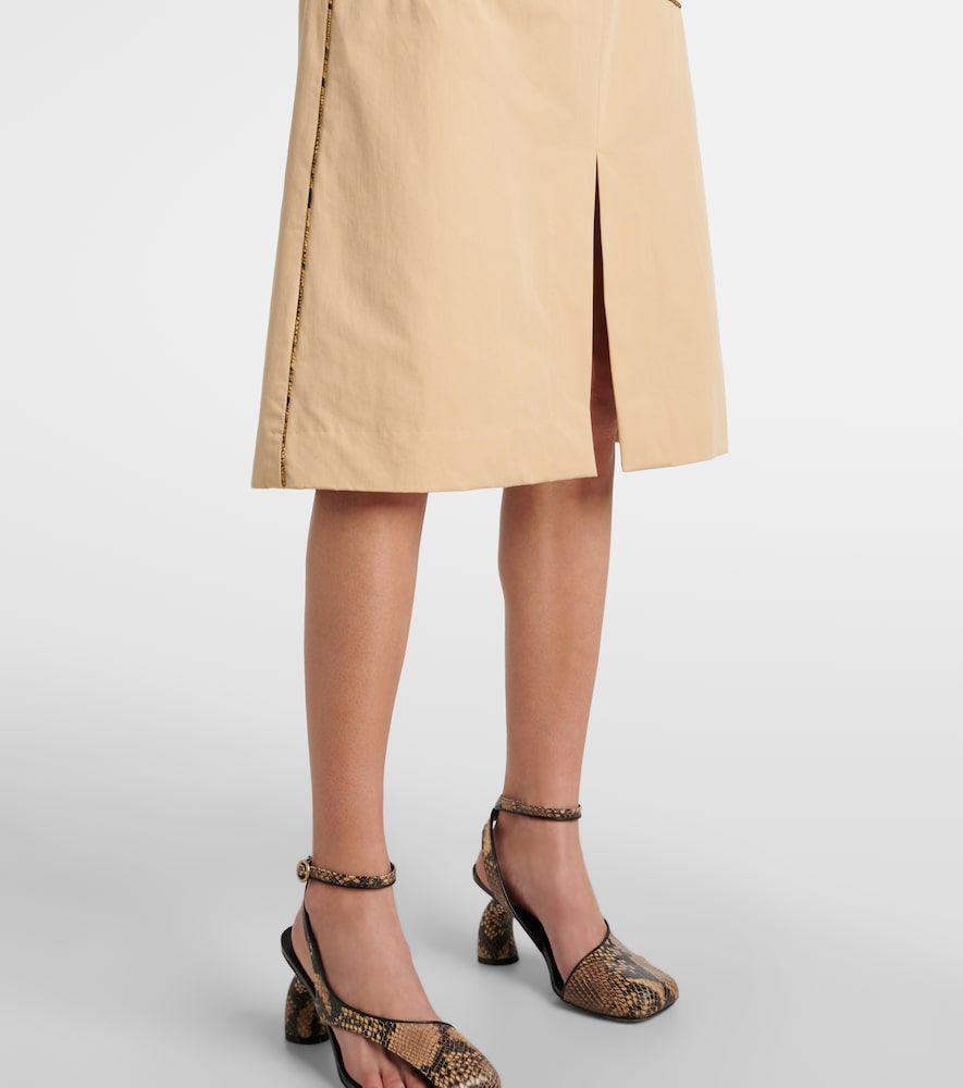 Falda midi de popelín de algodón con cinturón - Dries Van Noten - Modalova