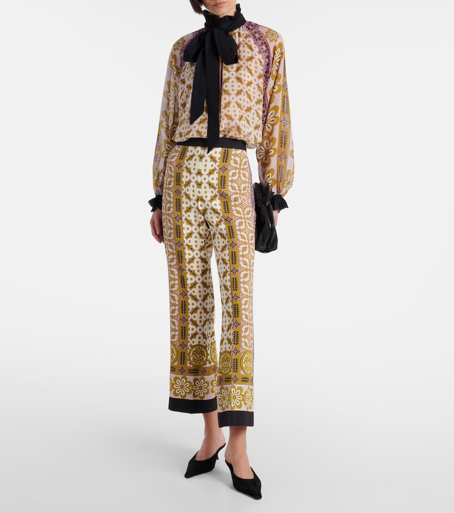 Cerere printed tie-neck silk blouse - La DoubleJ - Modalova