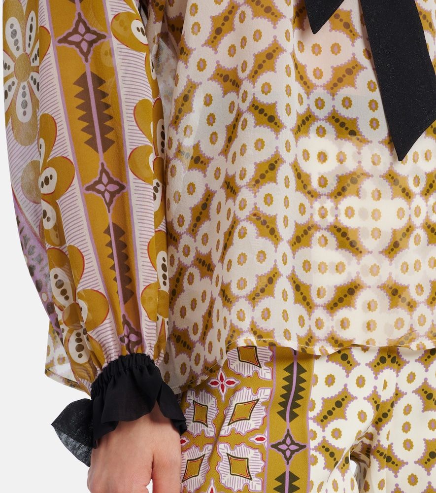 Cerere printed tie-neck silk blouse - La DoubleJ - Modalova