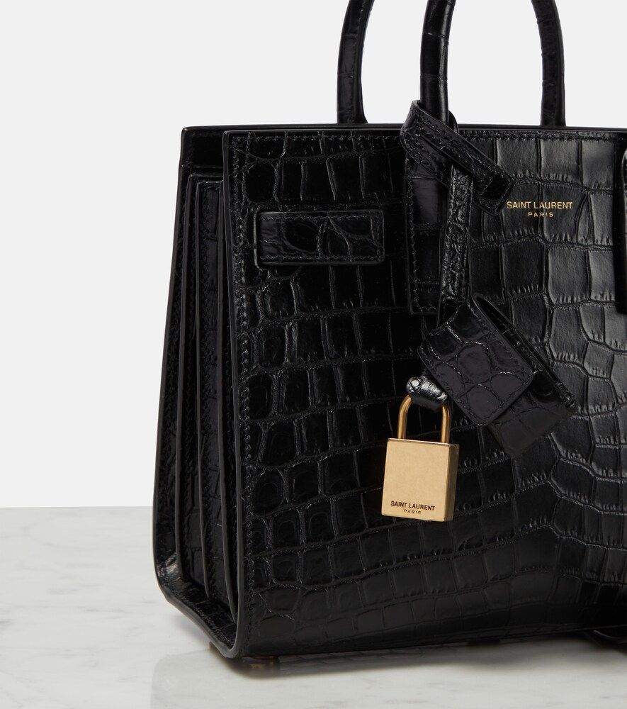 Sac De Jour Nano croc-effect leather tote bag - Saint Laurent - Modalova