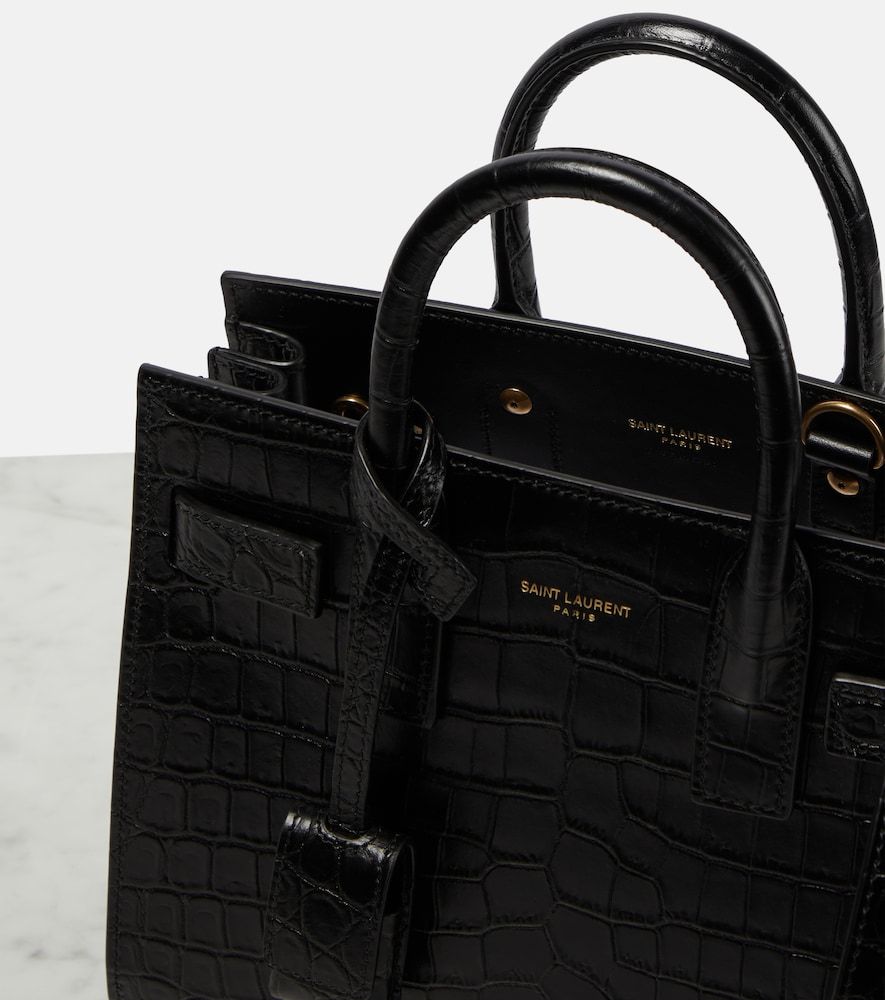 Sac De Jour Nano croc-effect leather tote bag - Saint Laurent - Modalova