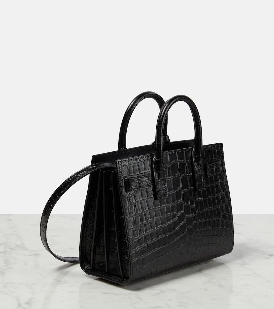 Sac De Jour Nano croc-effect leather tote bag - Saint Laurent - Modalova