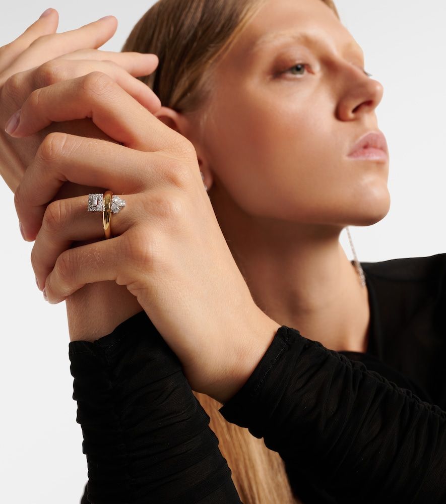 Golden Strada 18kt ring with diamonds - Yeprem - Modalova