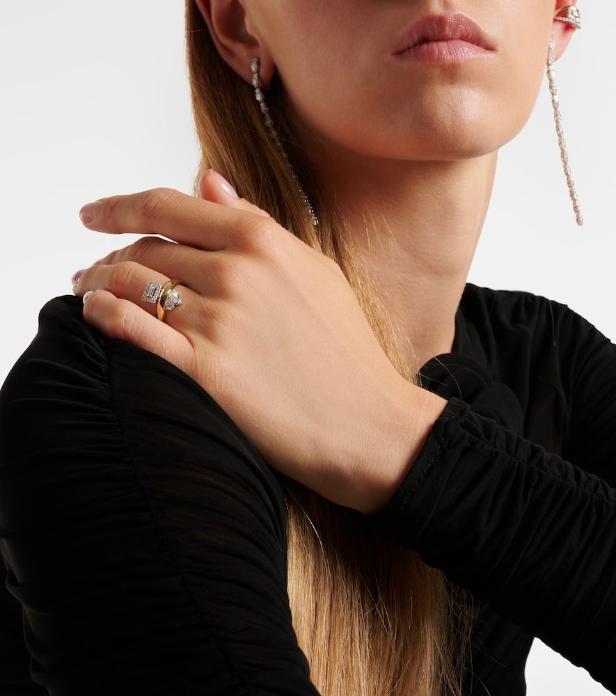 Golden Strada 18kt ring with diamonds - Yeprem - Modalova
