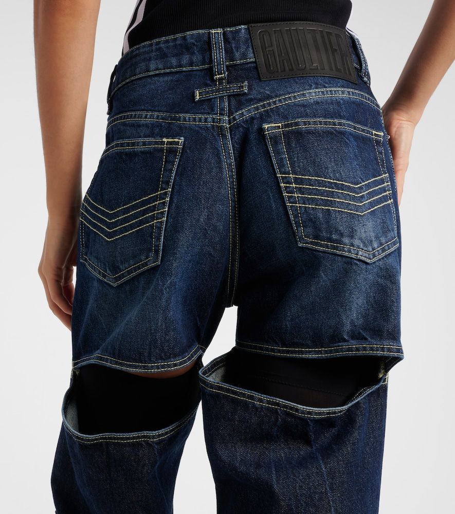 Jeans a gamba larga con cut-out e vita alta - Jean Paul Gaultier - Modalova