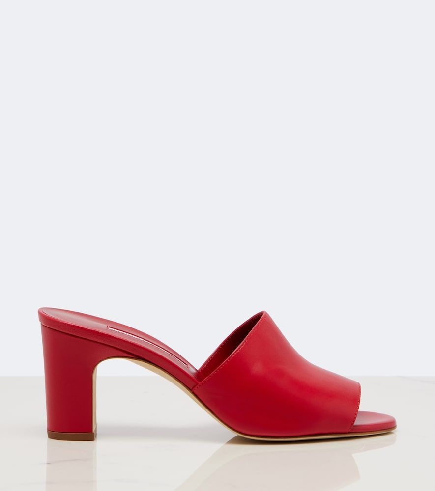 Pantoletten Rapalla aus Leder - Manolo Blahnik - Modalova