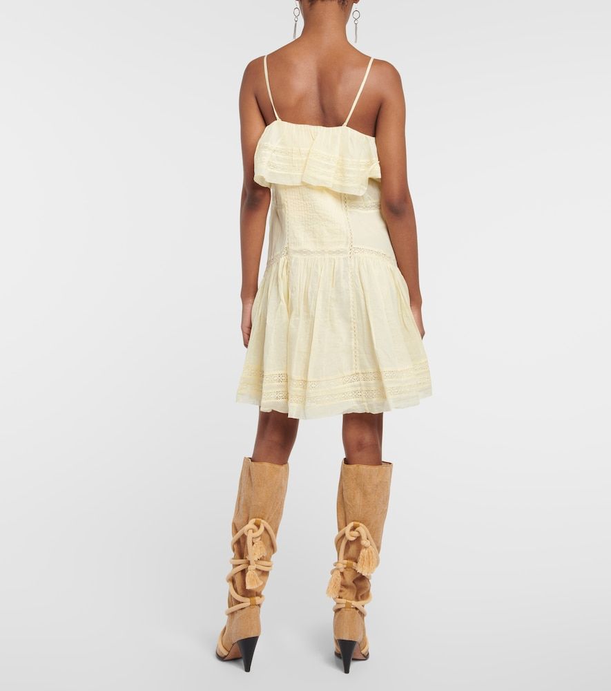 Vestido corto de algodón con bordado - Marant Etoile - Modalova