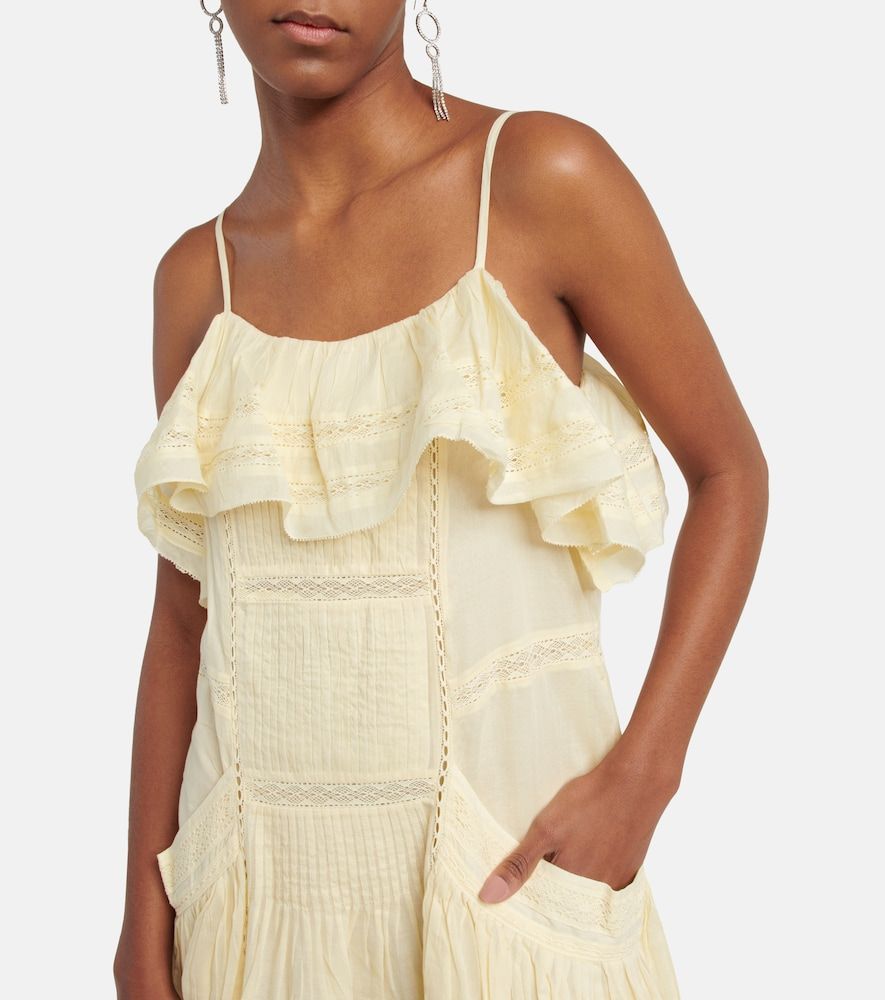 Vestido corto de algodón con bordado - Marant Etoile - Modalova
