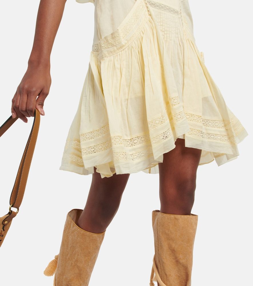 Vestido corto de algodón con bordado - Marant Etoile - Modalova