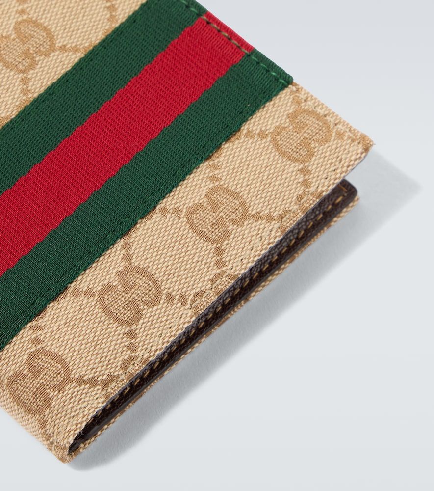 Portafoglio Web Stripe in canvas GG - Gucci - Modalova