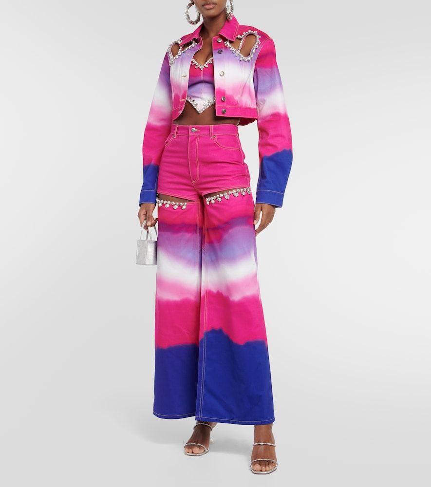 Area Verzierte Wide-Leg Jeans - Area - Modalova
