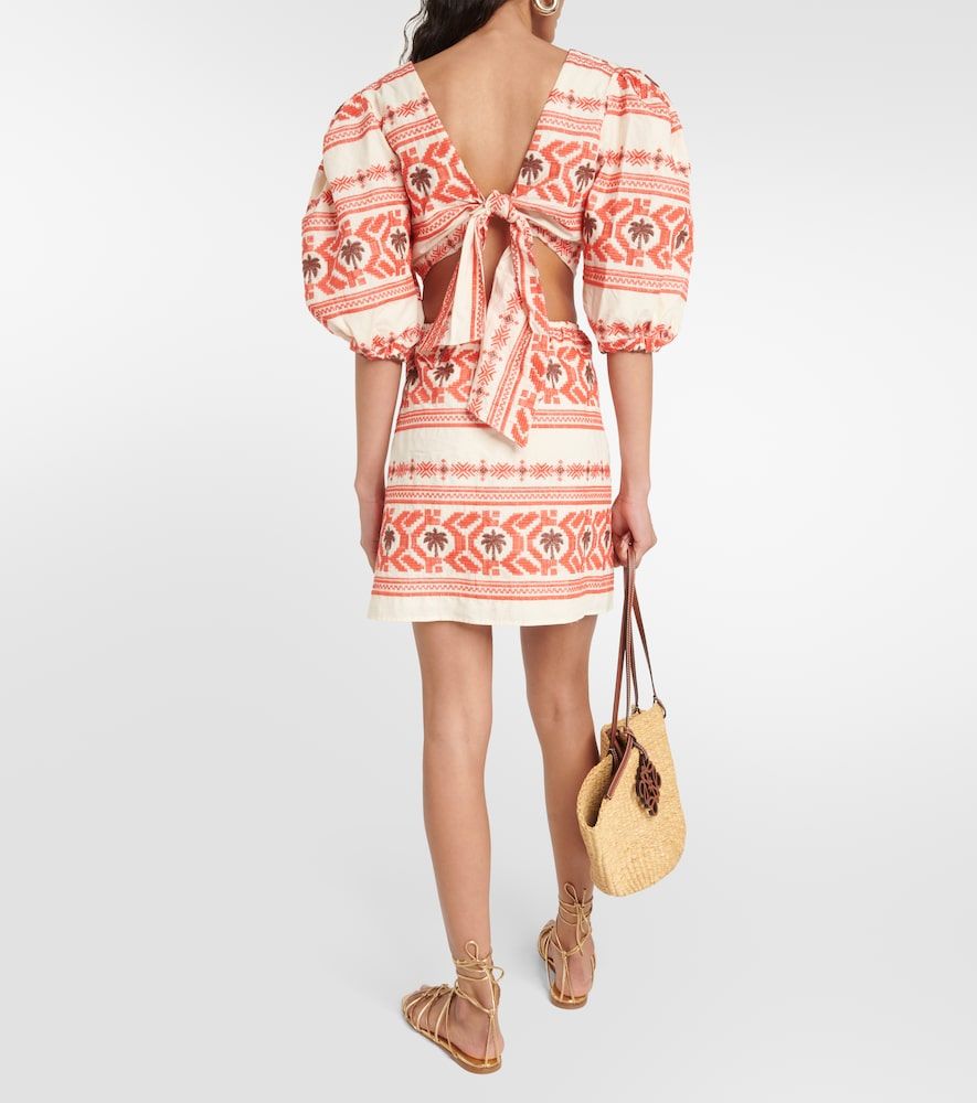 Vestido corto de algodón estampado - Johanna Ortiz - Modalova