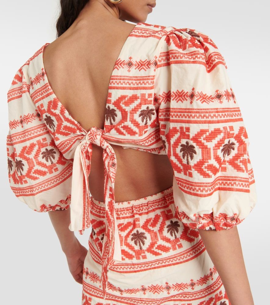 Vestido corto de algodón estampado - Johanna Ortiz - Modalova
