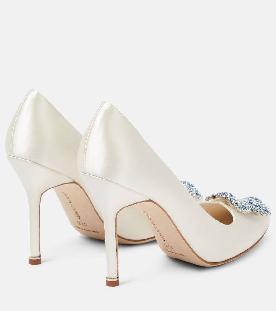Bridal Hangisi 105 embellished satin pumps - Manolo Blahnik - Modalova