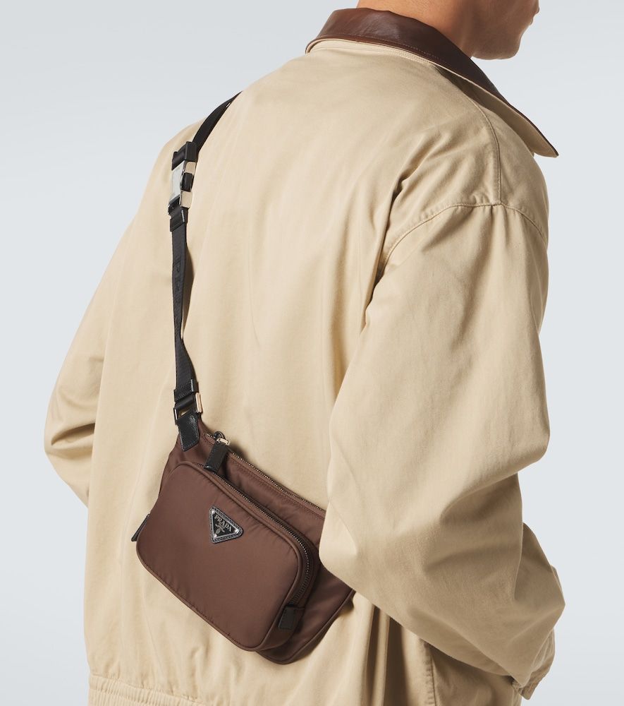 Bolso al hombro de Re-Nylon con piel - Prada - Modalova
