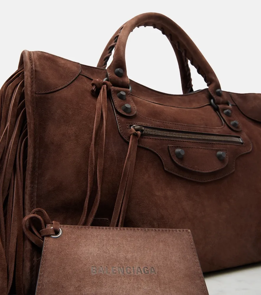 Le City Medium suede top-handle bag - Balenciaga - Modalova