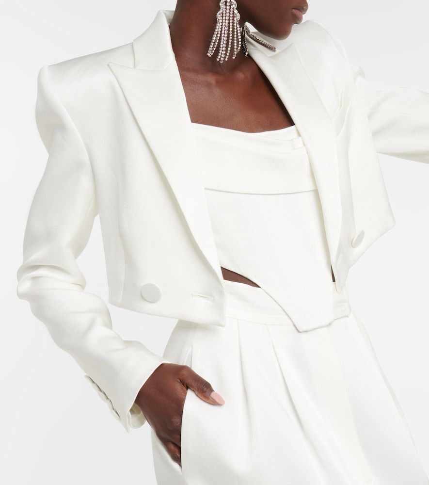 Blazer cropped Parker in crêpe di raso - Alex Perry - Modalova
