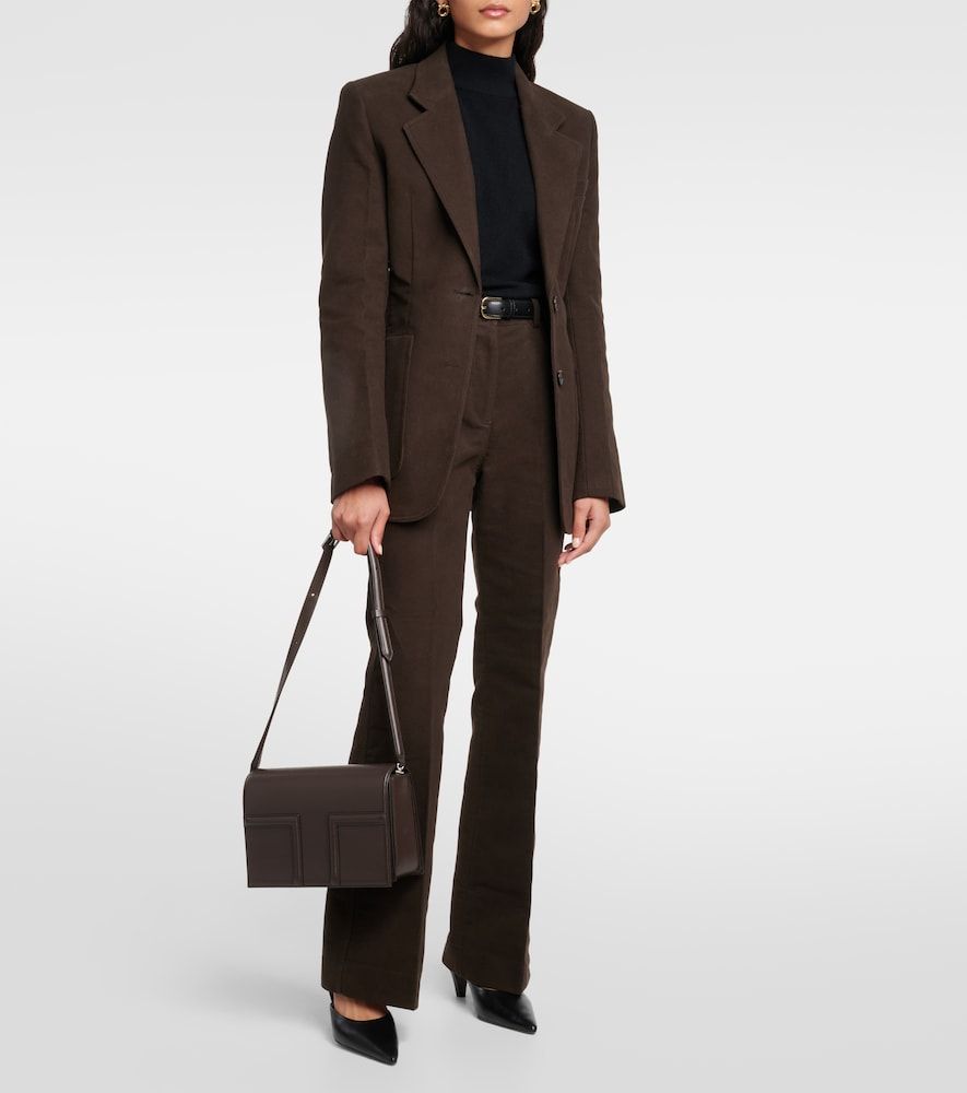 High-rise velour straight pants - Toteme - Modalova