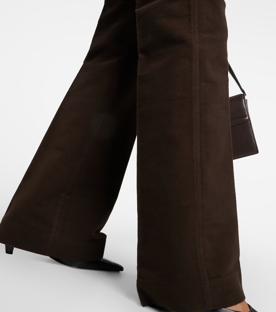 High-rise velour straight pants - Toteme - Modalova