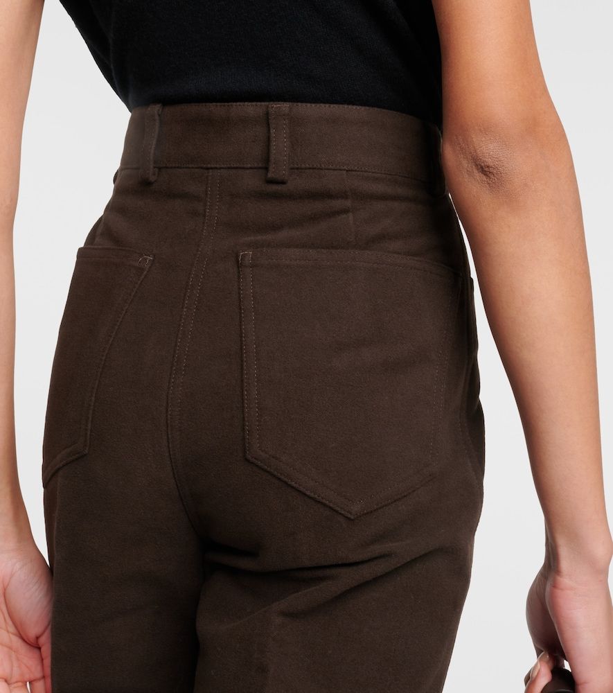 High-rise velour straight pants - Toteme - Modalova
