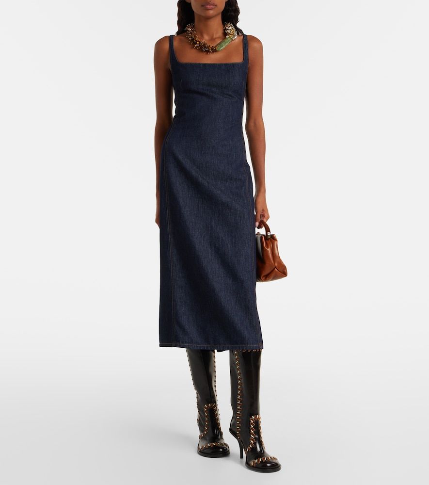 Dries Van Noten Abito midi in denim - Dries Van Noten - Modalova